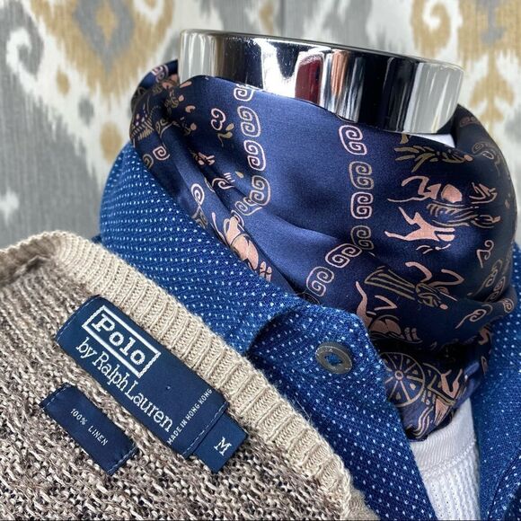 Polo Ralph Lauren Vintage Tan & Brown Check Plaid Linen Vest - Picture 15 of 16